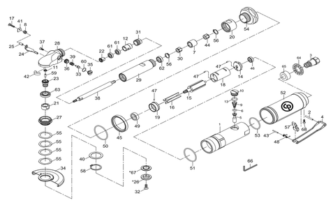 Part Location Diagram of 2050486843 Chicago Pneumatic Bal bearing